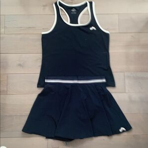 Black Athletic Tank and Skirt Set
